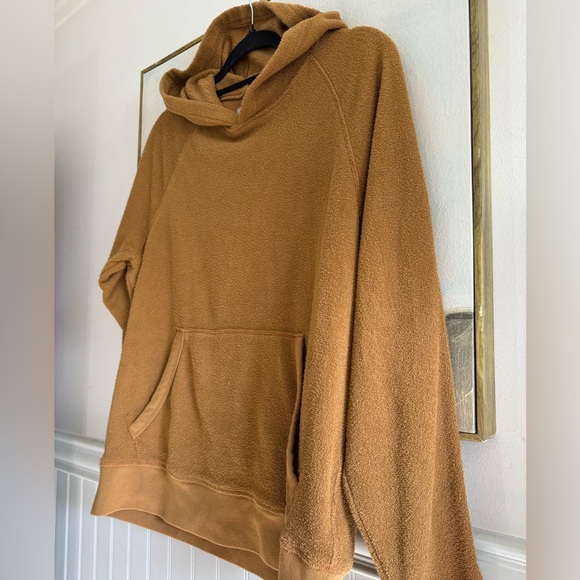 OUTERKNOWN Terry Cloth High Tide Pullover Hoodie Mustard Size Medium - Picture 4 of 8